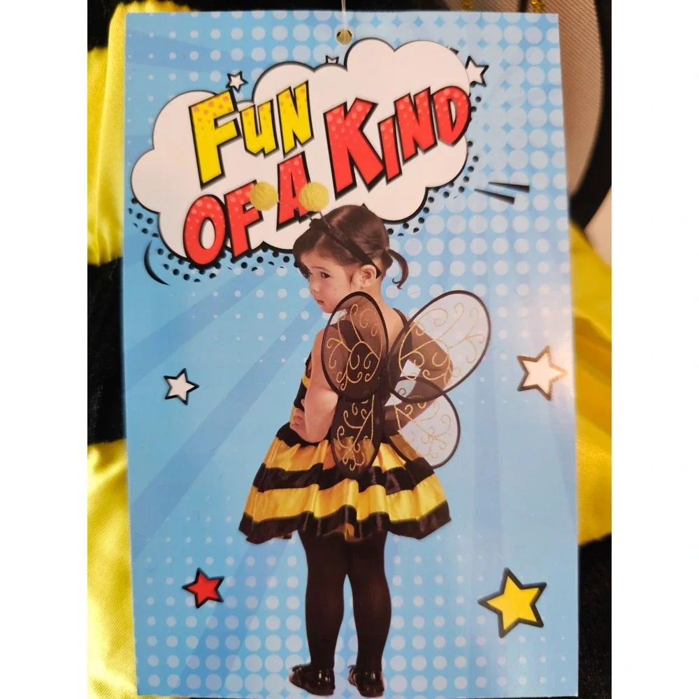 5T Bee Costume Halloween Pretend Play Party w/Headband &‎ Wings - 5T